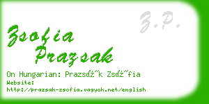 zsofia prazsak business card